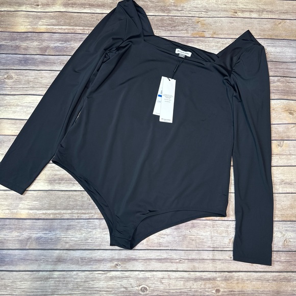 Calvin Klein Womens Square Neck Fitted Bodysuit black XL - Picture 3 of 6